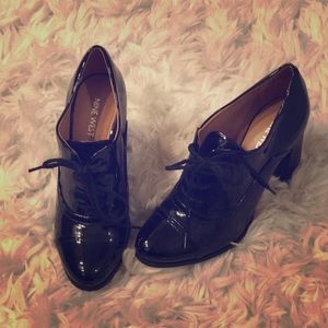 Nine West Black Oxford Heel Pumps